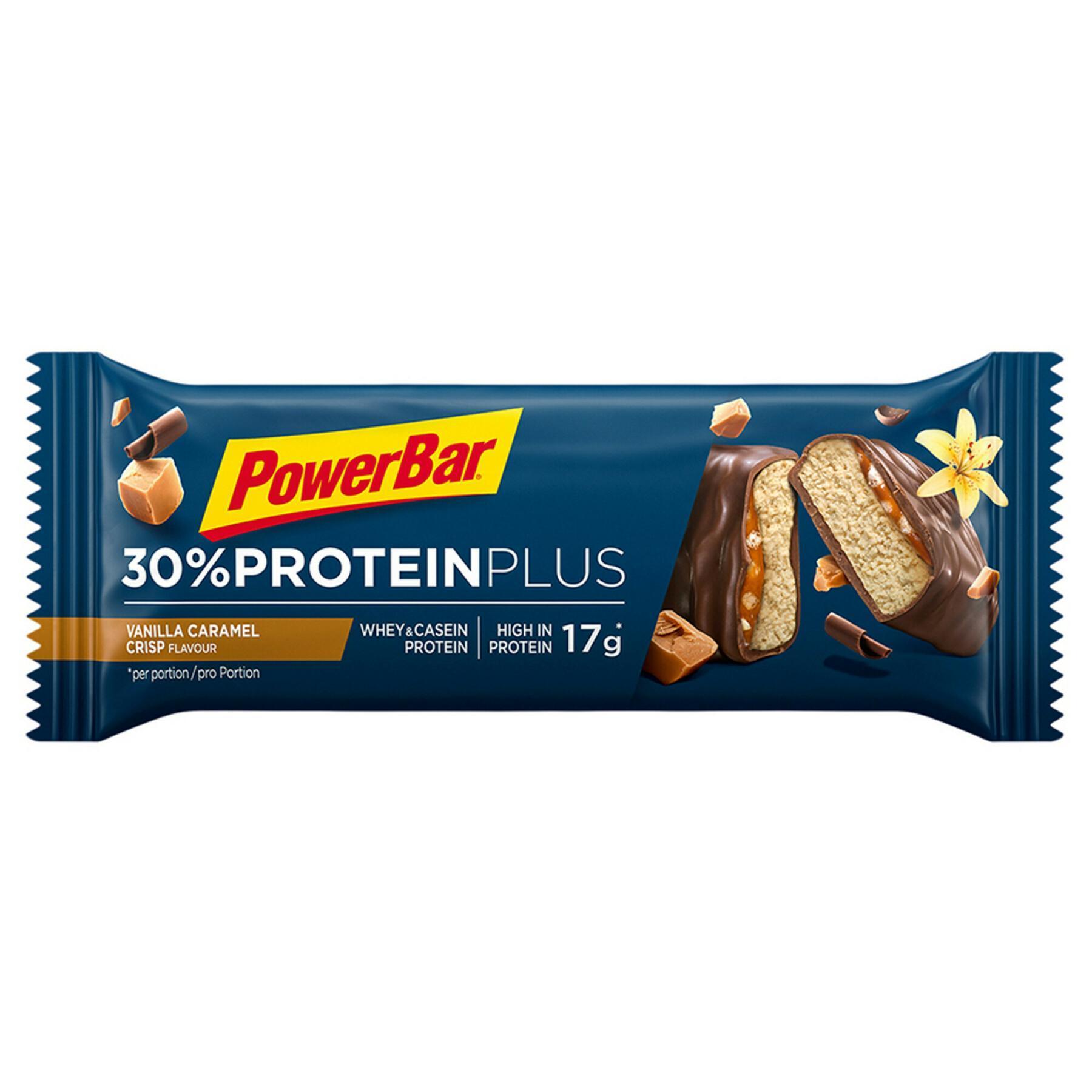 Satz mit 15 Stäben PowerBar ProteinPlus 30 % - Caramel- Vanilla crisp