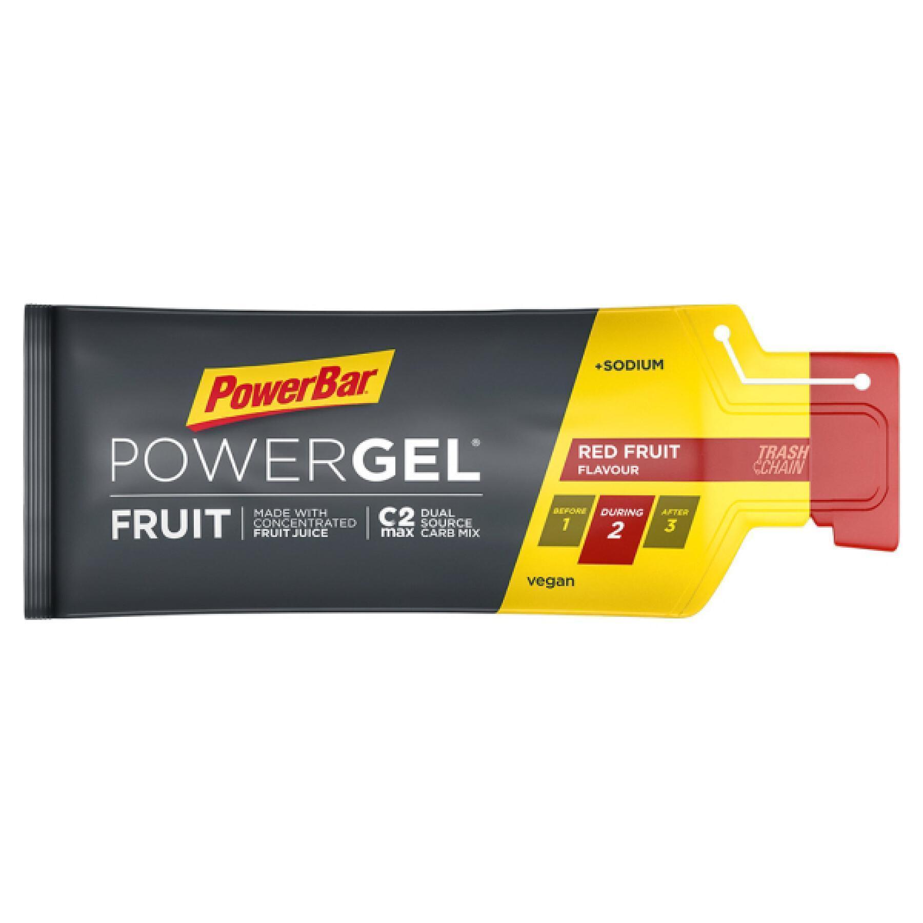 Gele PowerBar PowerGel MultiPack 10 packs of 3+1x41gr Mixed : Strawberry-Banana-Green Apple-Lemon-Lime-Red Fruit Punch