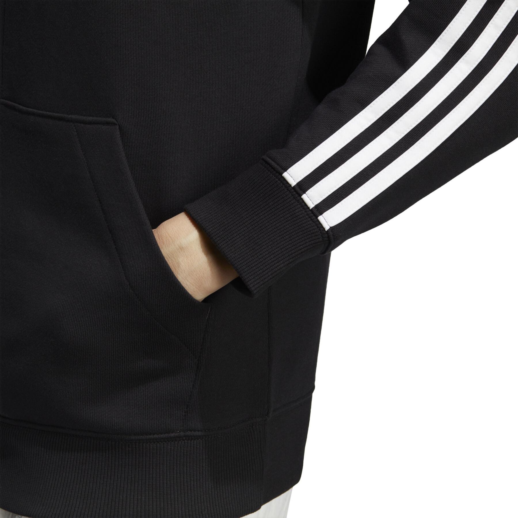 Sweatshirt regelmäßigen Full Zip Kapuze Molton Frau adidas Essentials 3-Stripes
