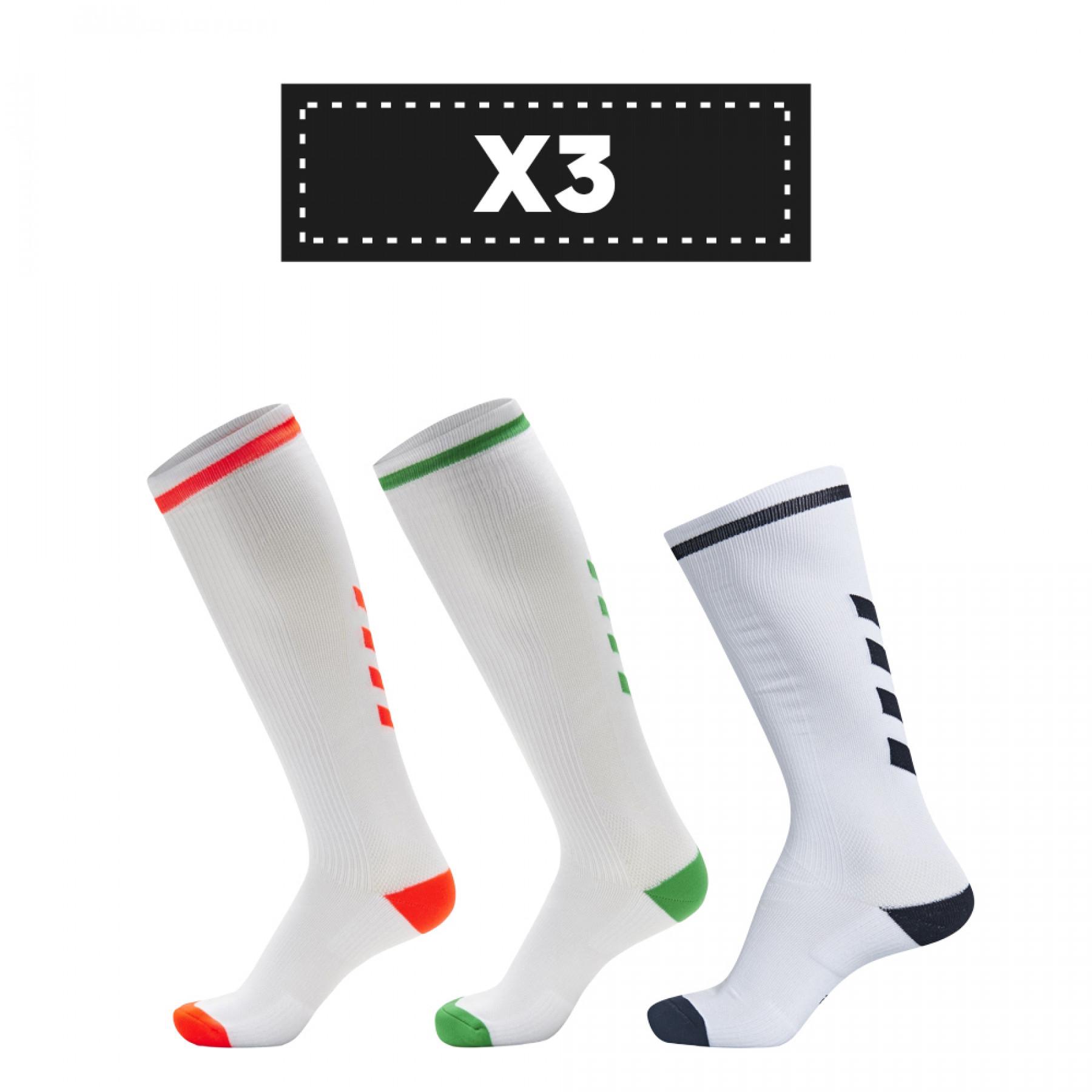 Satz von 3 Paar hellen Socken Hummel Elite Indoor high (coloris au choix)