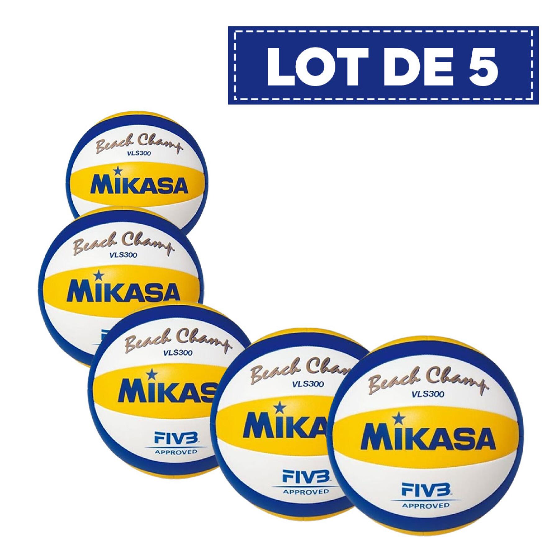 Lot von 5 Beachvolleybällen Mikasa VLS300 [Taille 5]