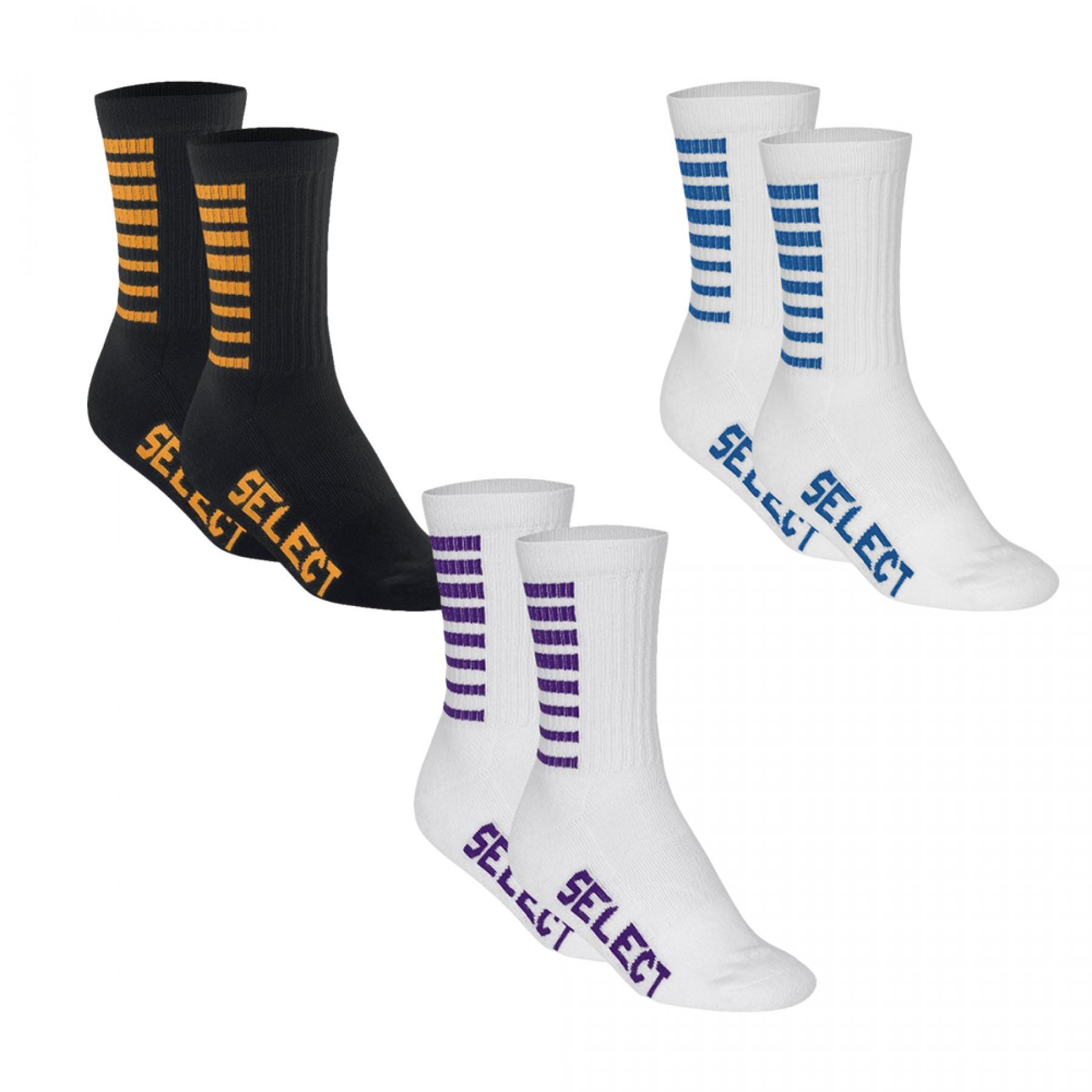 Satz von 3 Paar Socken Select Sports Striped (coloris au choix)