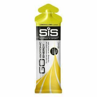 Packung mit 30 Energiegel Science in Sport Go Isotonic - Lemon & Lime - 60 ml