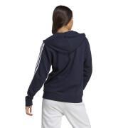 Sweatshirt regelmäßigen Full Zip Kapuze Molton Frau adidas Essentials 3-Stripes